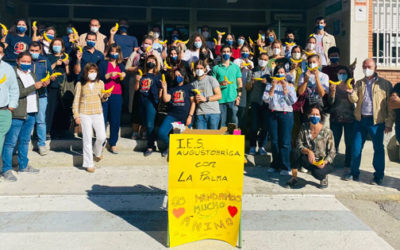 El plátano canario protagoniza el mensaje de solidaridad del IES Augustóbriga con La Palma