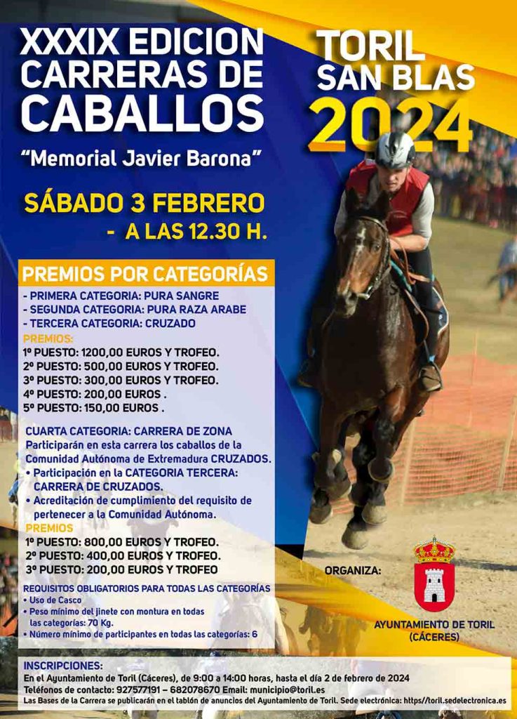 Cartel Carreras de Caballos Toril