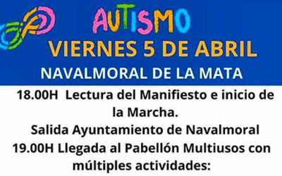 La III Marcha Azul por la concienciación del autismo se llevará a cabo en Navalmoral de la Mata el 5 de abril