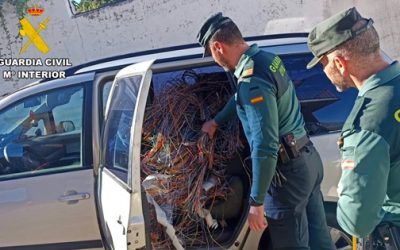 La Guardia Civil detiene a un hombre por el robo de cableado de cobre y recupera más de 800 kilogramos