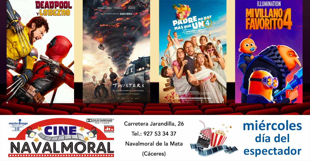 Cartelera de Cine Navalmoral del 26 al 31 de julio de 2024