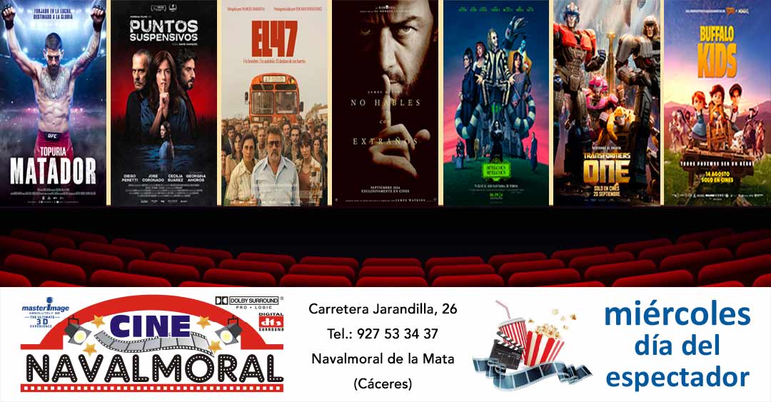 Cartelera de Cine Navalmoral del 27 de septiembre al 2 de octubre de 2024