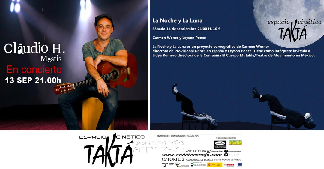 TaKtá presenta a Claudio H. en concierto y a «La Noche y La Luna» este fin de semana en Navalmoral de la Mata