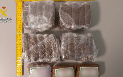 La Guardia Civil aprehende más de 2 kilogramos de polen de hachís y detiene a una persona por tráfico de drogas