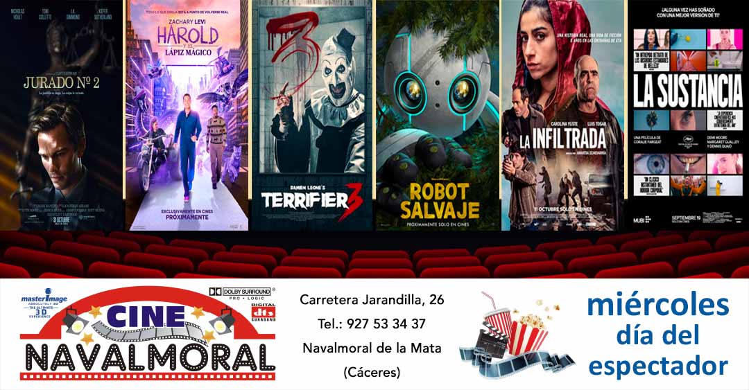 Cartelera de Cine Navalmoral del 8 al 13 de noviembre de 2024