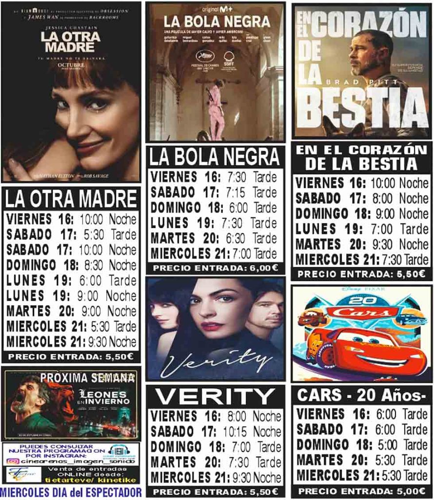 Cine Navalmoral cartelera del 16 al 21 de octubre de 2026