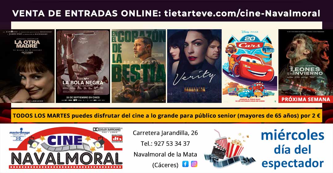 Cartelera de Cine Navalmoral del 16 al 21 de octubre de 2026