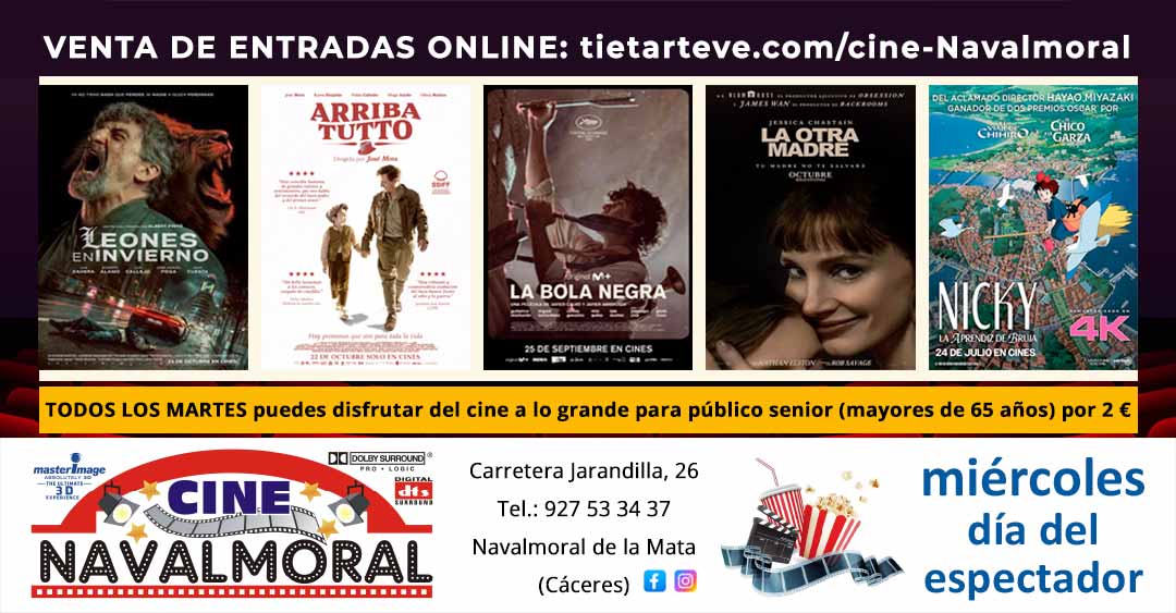 Cartelera de Cine Navalmoral del 23 al 28 de octubre de 2026