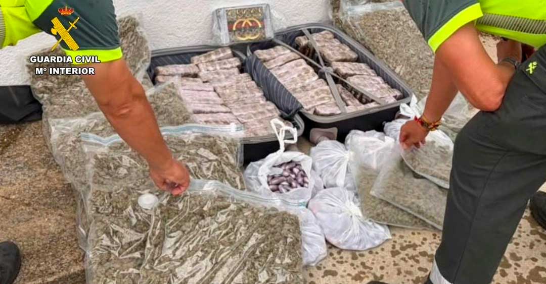 La Guardia Civil incauta más de 35 kilos de droga y detiene a tres personas en la N-630